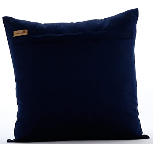 The Homecentric Navy Blue Cushion Covers, Beaded Crab Sea Creatures Ocean And Beach Theme Pillows Cover, Pillow Covers 18X18 Inch (45X45 Cm), Cotton Linen Floral Mediterranean - Crab At The Shore #TOP2