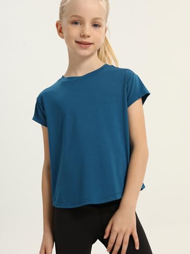 MCEDAR Girls T Shirt Short Sleeve Workout Tops Loose Fit Casual Crew Neck Athletic Tee2