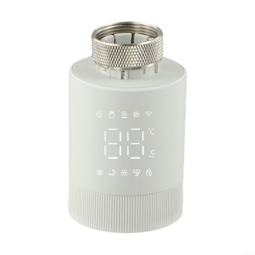 Honseadek Válvula termostática programable WiFi para calefacción, funciona con la aplicación Life, Google Home, ajustes de horario semanal