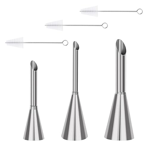 NIYATA Kit Pâtisserie Professionnel, 3 Pièces Choux à Garnir Bec de Crème et 3 Brosses de Nettoyage,Douilles Inox et Accessoires Pâtisserie,Ustensiles DIY...