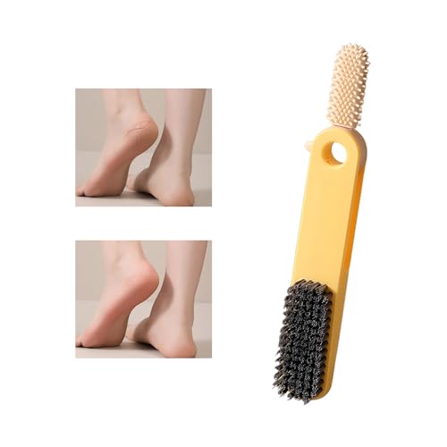 Lima de pies, cepillo de acero inoxidable de doble cara 2 en 1, herramientas de para pies con limpiador de pies, para adultos, hombres, mujeres, niños, aseo diario, viajes, salón, ducha, baño