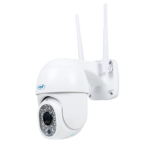 PNI Paquete de cámara de videovigilancia inalámbrica IP440 WiFi PTZ, 4MP, Zoom Digital + Sticky Pad Azul
