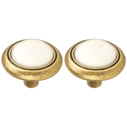 cyclingcolors 2x bouton de tiroir finition laiton porcelaine céramique 32 mm meuble vintage antique style porte poignée commode armoire maison avec vis
