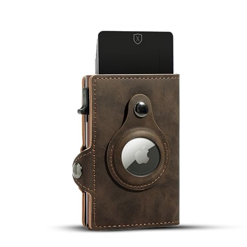 Image of Xclusive Airtag Wallet for Men | Trifold RFID Wallet | Luxurious Card Holder & Minimalist Wallet with Money Clip | Blend of Luxury & Utility in Men's Wallets | Dark Brown