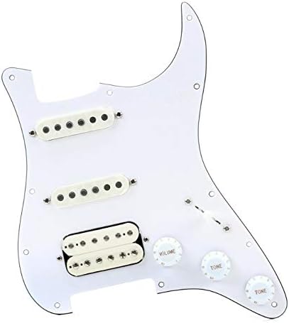 Mojotone 58 Quiet Coil HSS Stratocaster Prewired Pickguard - White/Parchment