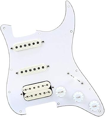 Mojotone 58 Quiet Coil HSS Stratocaster Prewired Pickguard - White/Parchment
