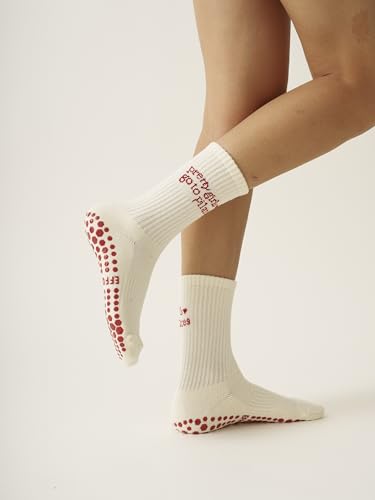 Image of Shapes Studio Half Calf Grip Socks, Cute Fruit Pilates Socks, Ruffle Socks, Non-Slip for Barre Yoga