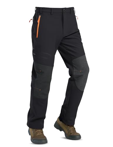 TACVASEN Men's Snow Ski Pants Fleece Lined Winter Pants for Men Water Resistant Thermal Snowboard Hiking Hunting Work2