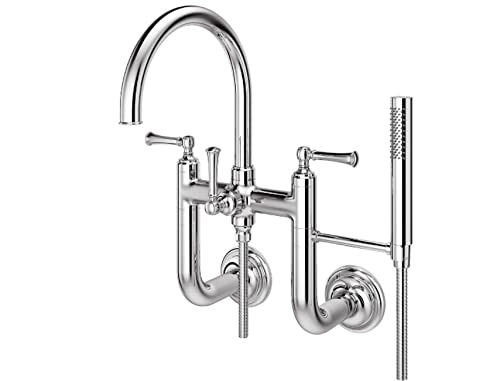 Pfister, LG6-3TBC, Tisbury Wall Mounted Tub Filler with Hand Shower, Polished Chrome