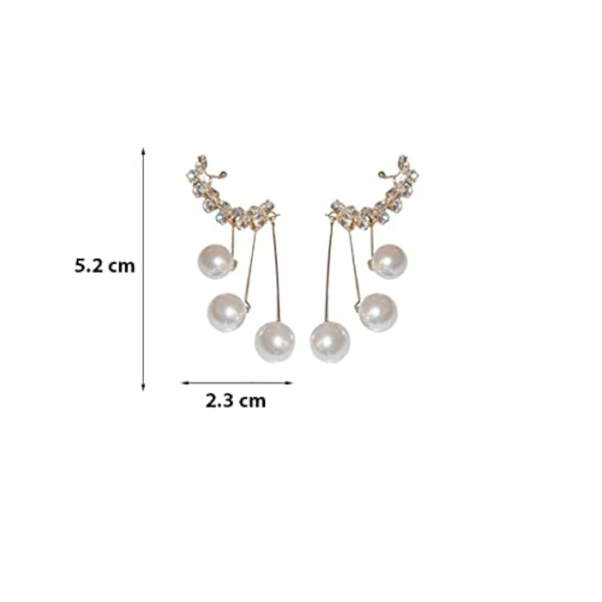 Plated AD Wings Pearl Drop Earrings