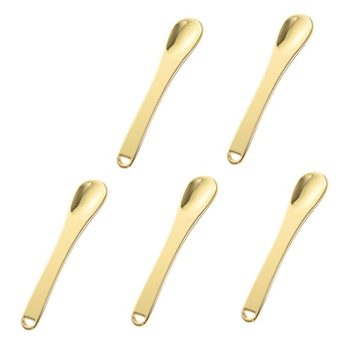 Healvian 5 piezas Cucharas Compactas de Maquillaje Mini para Crema de Ojos Cucharas de Masaje de Zinc Duraderas y Reutilizables Diseño Ergonómico Portátil para Uso Facial y Belleza Diaria