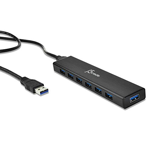 J5Create 7-Port Powered Usb 3.0 Data Hub With 3.3 Ft Extended Cable [20W Power Adapter Included] For Mac, Macbook, Windows, Laptop, Surface, Xps, Pc (Juh377) #TOP4