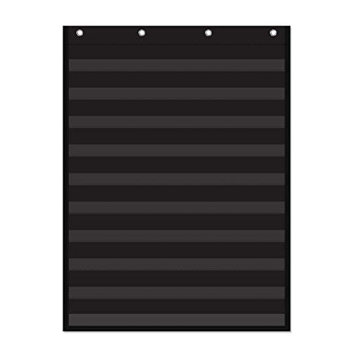 Auvcas VNOM-10KDC-BLACK Standard Pocket Chart Clear 10 Pockets Chart For Classroom & Home Heavy Duty Hanging Pocket Chart thumb #6