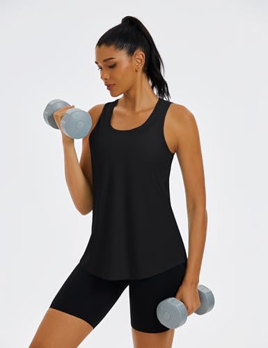 MAGCOMSEN Womens Workout Tops Racerback Tank Tops Mesh Back Breathable Sleeveless Quick Dry Running Athletic Shirts4