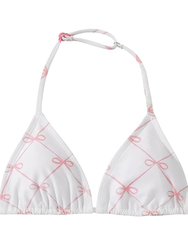Image of RoseSeek Girl's Tie Dye Smocked 2 Piece Swimwear Sets Backless Halter Bikini Cute Brief Bathing Suit
