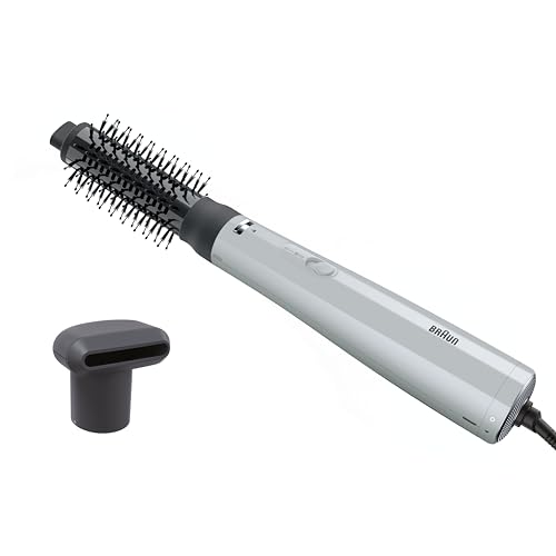 Moldeador de aire Braun AS2.21 – Ligero, cepillo térmico redondo y boquilla de secado, motor de 800 W con 2 temperaturas/velocidades y función de aire frío, tecnología IONTEC, gris satinado – BRAS221E