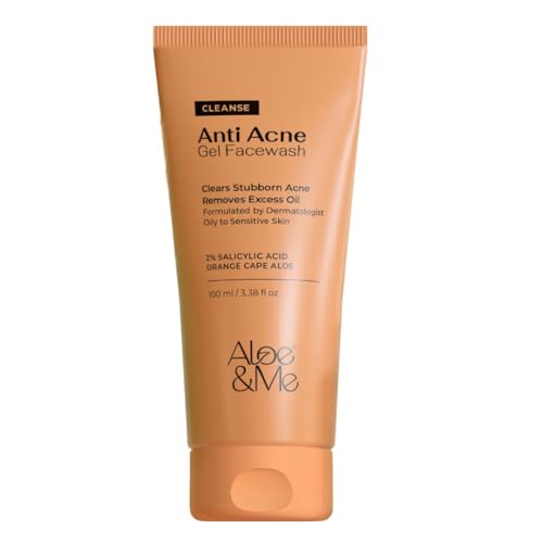 Image of Aloe & Me Anti Acne Face Cleanser With Orange Cape Aloe | Reduces Acne and Unclogs Pores 100 ml