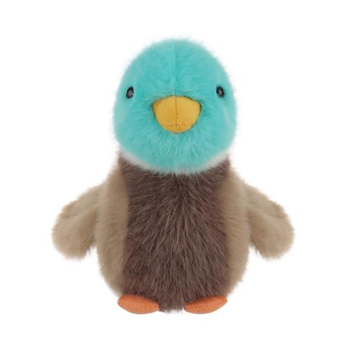 Apricot Lamb Stockente Vogel Plüschtiere für Kinder, weiche niedliche Kuscheltier für Baby Mädchen und Jungen, Flauschige Grüne Ente Grün 13 cm