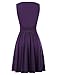Sleeveless A-Line Swing Vintage Dress for Women Crew-Neck Size XL Purple