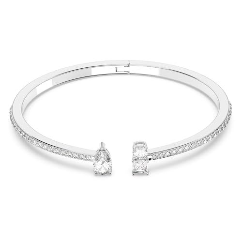 Swarovski Mesmera Bracelet with Clear Crystal Details on a Rhodium Finish Cuff Setting, Size M, from the Mesmera Collection