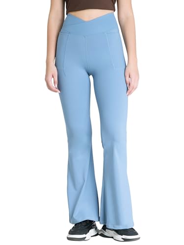 Image of CAVA Tall Hourglass Flared Leggings for Women | V-Waistband, Anti-Camel Toe Design, Tall Fit, Flared Bottoms, Deep Pockets, Sculpting Stretch Fabric