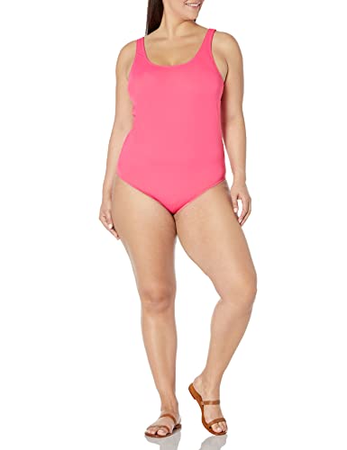 Image of Amazon Essentials Women's One-Piece Scoop Neck Coverage Swimsuit (Available in Plus Size)