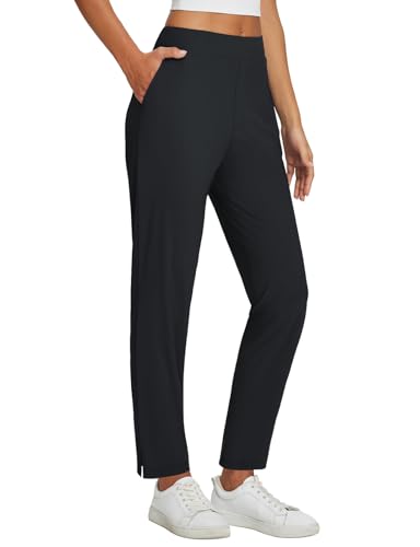 baleaf Womens Business Casual Pants Stretch Travel Pants On Airplane with Zipper Pockets Dressy Slacks Golf Work Pull on2