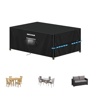 SIMPHAUS Abdeckung Gartenmöbel Wasserdicht,Abdeckplane Gartenmöbel,Schutzhülle Gartenmöbel,Lounge Abdeckung,420D Oxford Gewebe Abdeckungen für Gartenmöbel Set,Gartensofa,Balkonmöbel 130x75x74cm