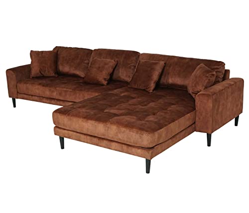 Mendler Ecksofa HWC-J54, Couch Sofa 3-Sitzer L-Form Liegefläche Links/rechts 295cm - Samt rost-rot – Bild 6