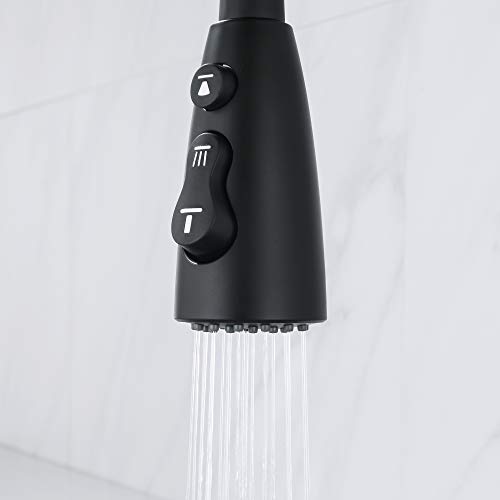Amazing Force Pull Out Spray Head For Kitchen Faucet,3-Function Pull Down Kitchen Sink Spray Nozzle Faucet Head Replacement Part Kitchen Tap Matte Black #TOP3