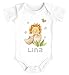 SpecialMe® Baby Body mit Namen Bedrucken Lassen Dino Print Dinosaurier Motiv Kurzarm Bio Baumwolle Stegosaurus weiß 6-12 Monate