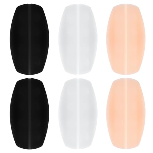 Thinp 6 Pcs Bra Strap Cushion,Silicone Shoulder Pads for Bra Straps Bra Strap Holders for Slipping Non-Slip Shoulder Protectors Pads for Women Ease Shoulder Discomfort (Black,White,Skin Color)