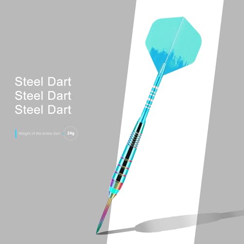 Lavishio Professional Darts Steel Tip Sets, 23 g Metal Tip Darts,Dart Metal Tip Set 3 Aluminum Dart Shafts Steel Tip Dart Set (Blue) - Thumbnail 6