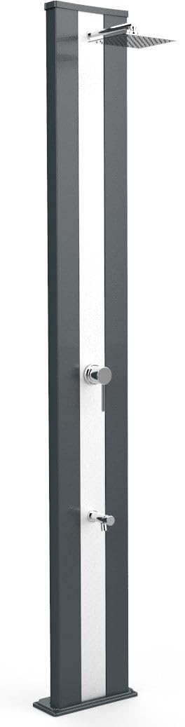 Douche solaire d'extérieur jardin 40L Mitigeur et lavapiedi Arkema Dada s anthracite inoxydable