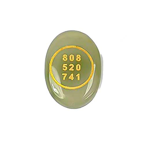 Image of Green Aventurine Crystal Stone Switch Word & Angelic Numbers to Attract Money & Luck Natural Cabochon Oval Shape Gemstone for Reiki Healing Feng Shui Abundance Coin (Green, 4cm)