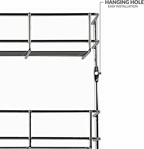 Image of andrew james 1 /2 /3 /4 /5 Spice Rack Organiser - No Assembly Needed | Chrome Hanging Spice Shelf for Inside Cupboard Door or Wall Mounted | Kitchen Organiser (5-Etage)