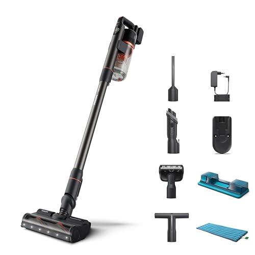Philips Cordless Vacuum Stick 7000 Series - PowerCyclone 12 Technology, 80 mins Runtime, TriActive Smart Nozzle, Aqua Module for Mopping, 0.6L Dust Capacity - XC7055/01