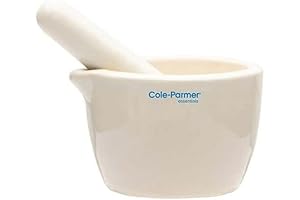 Cole-Parmer AO-63100-61 Porcelain Mortar and Pestle Set 50 mL Mortar Grinder For Lab