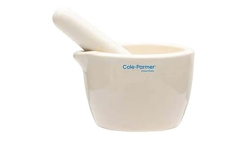 Cole-Parmer Juego de mortero y mortero, porcelana, 5.1 fl oz