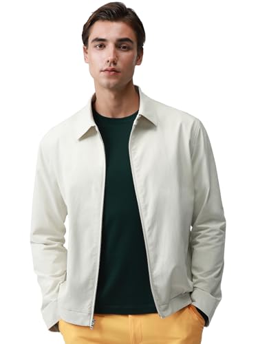 Woven Jacket for Men Water Repellent UPF 50 Full Zip Lightweight Modern Fit Windbreaker Casual