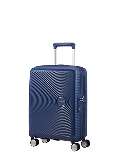 American Tourister Soundbox - Hand Luggage Suitcase 55 x 40 x 20/23 cm - Hard Shell Trolley Suitable for EasyJet - Expandable, Light, 4 Wheels & TSA Lock - 35.5/41 L - Blue (Midnight Navy) option