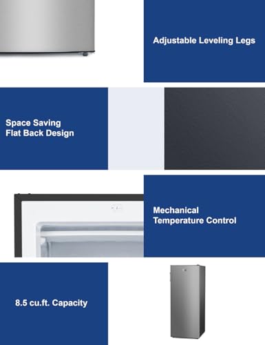 BLACK+DECKER 8.5 Cu. Ft. Upright Freezer, BUF850LS, Stainless Look - image 6