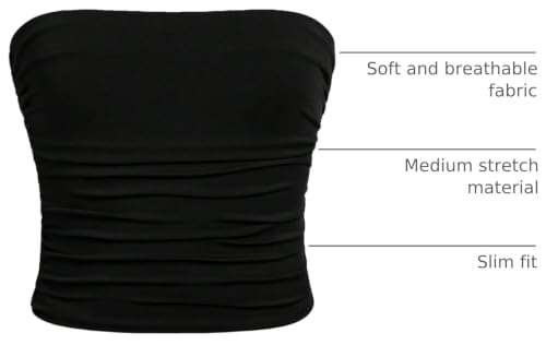 Image of Milumia Girl's 2 Pack Tube Top Ruched Strapless Sleeveless Bandeau Tops