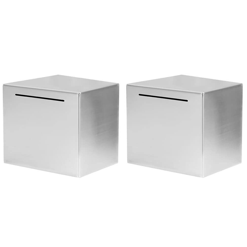 Hndhbfgrt 2X Safe Piggy Bank Made of Stainless Steel,Safe Box Money Savings Bank