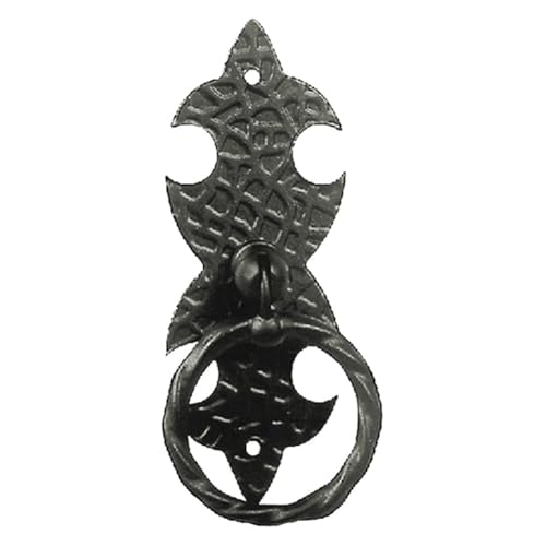 Maniglia Ad Anello Con Piastra In Ferro Battuto.