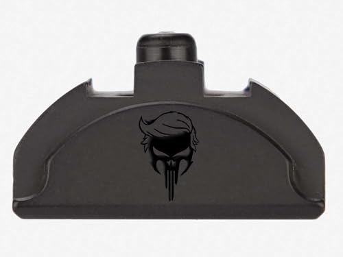 NDZ Performance Brass Grip Frame Plug for Glock 17 19 22 23 24 31 34 35 Gen 4-5 9mm .40 .357 .45 Gap with Backstraps, White Laser Engraving, Armor Black Cerakote - Trump Skull