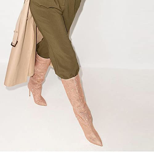 Bottes rétro de défilé ARIASS en diamant pour style chic de réception
