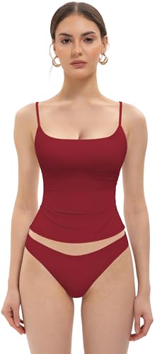 Image of MIRITY Women's Sexy Double Lined Square Neck Tank Top - Y2K Going Out Adjustable Spaghetti Strap Cami
