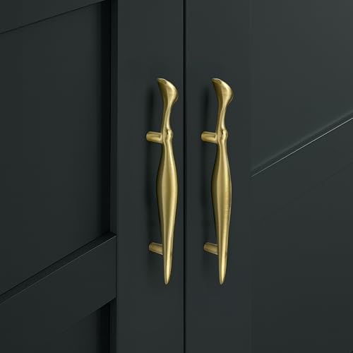 Image of Plantex Cabinet Handle /Kitchen Cabinet Door Handle /Wardrobe /96 mm Cupboard Handle /Door Pull-Push Handle for Home /Office - Pack of 2 (Brass Antique)