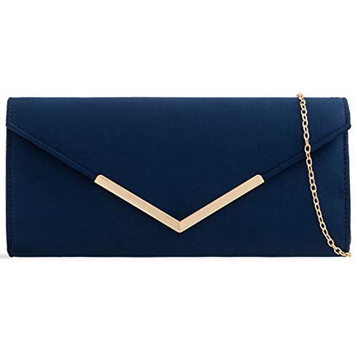 Pochette en daim bleu marine le cadeau chic idéal pour future mariée et fête